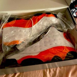 Air Jordan 13 orange and white